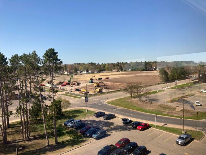 Demolition work has begun at the old hospital site and is expected to take about 18 months.