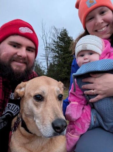 Mark and Katelyn Preston with their daughter Scarlett.