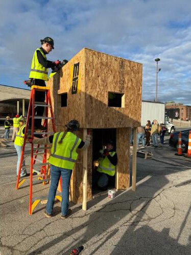 Built World Enterprise students competing in the Timber Strong competition.