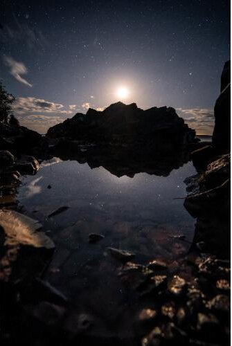 Moonset at Copper Harbor.