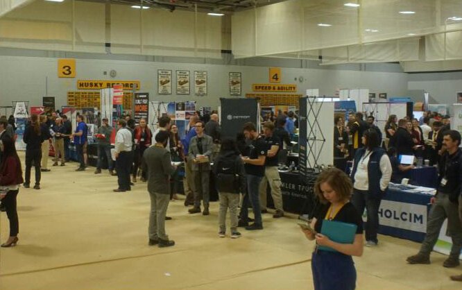 A career fair at Michigan Technological University in Houghton.