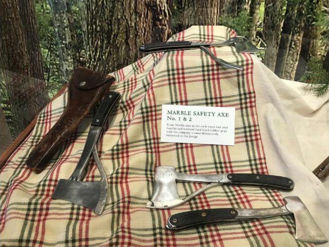 The famous Marble Safety Axe is among the displays at the exibit in Escanaba.
