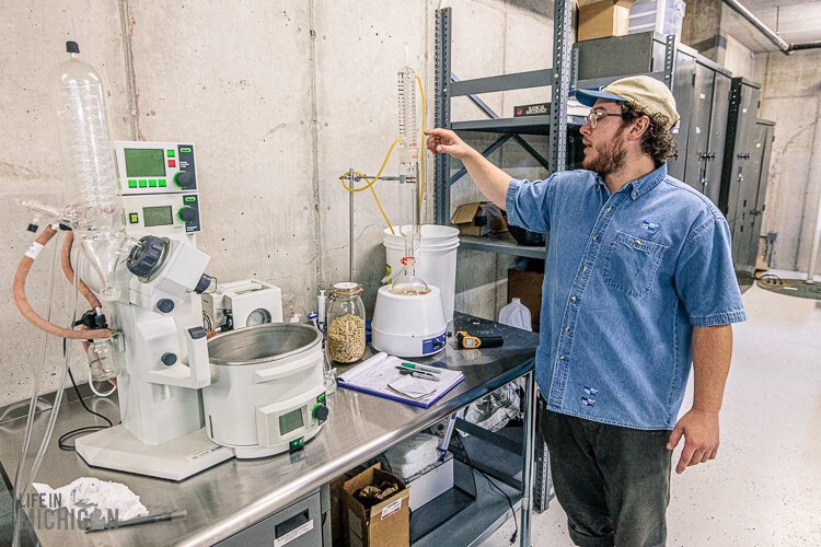 Joe Lane in the lab at Innovate Marquette SmartZone.
