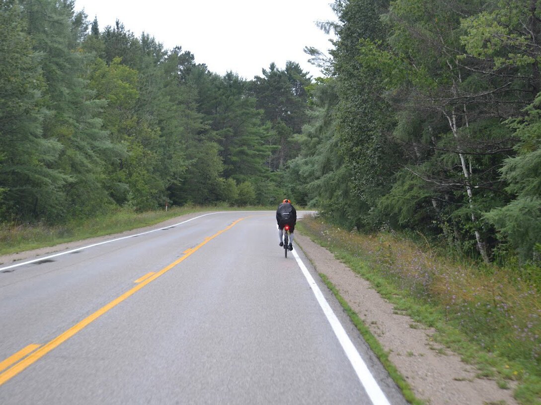 A rider finds time alone during last year's Tour da Yoop, Eh.