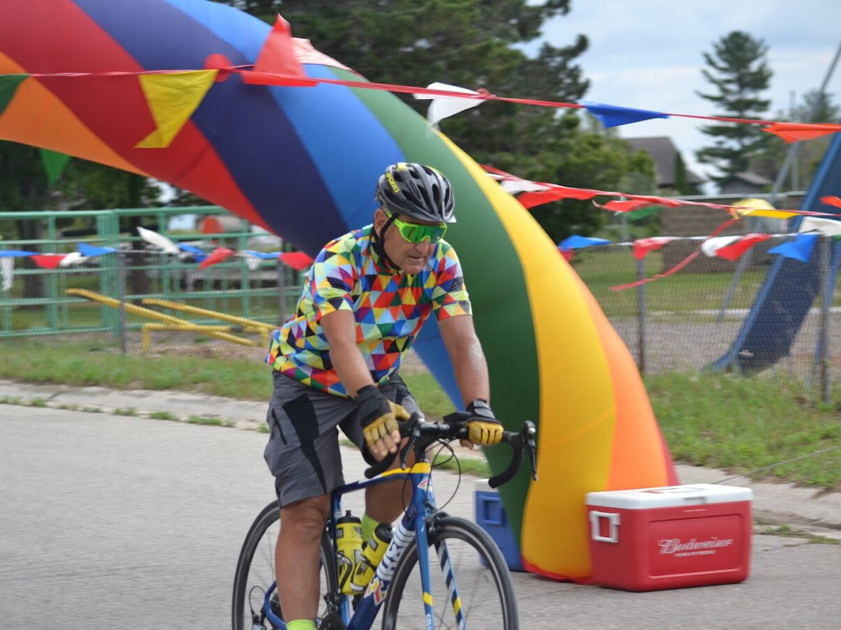 The annual bike ride begins and ends in Manistique.