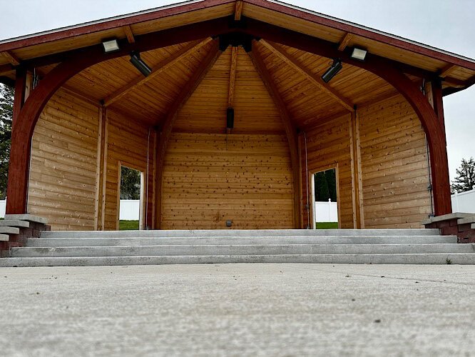 The new amphitheater has become a popular spot in Laingsburg.