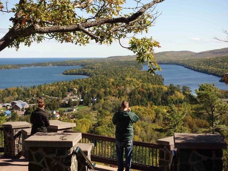 A scenic overlook along Brockway Mountain Drive in Eagle Harbor. A trail at the popular recreation area has been closed to prevent erosion.