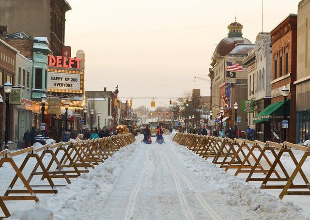 Downtown Marquette hosts the start of the annual UP200.
