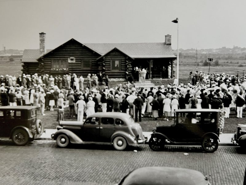 The grand opening of the new Menominee Tourist Lodge in 1937.
