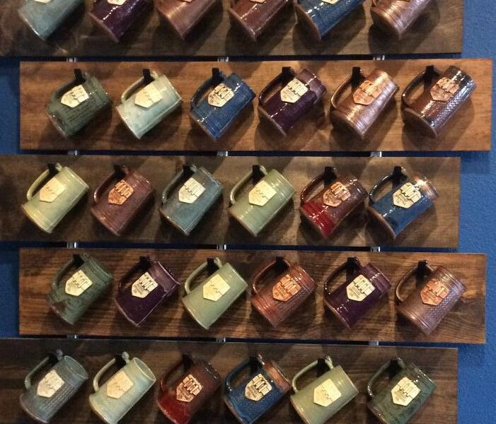 Members purchase their own mug and pay an annual fee to join the “Mug Club.” 