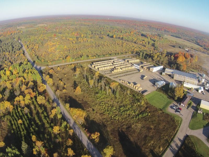 The Connor Sport Court mill is located in Amasa, Michigan. Maple basketball courts played on  under bright lights in big cities come from this rural spot in the Upper Peninsula. (photo courtesy   Nick Jensen/Floline Media)