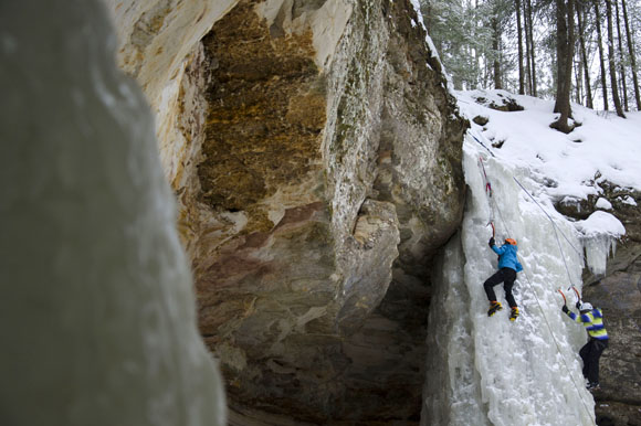 Leigha Woelffer, winner of the Sue Nott Scholarship for young women who ice climb.