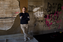 A work in progress- Iron Mountain Main Street's Jonathan Ringel in a soon to be transformed space