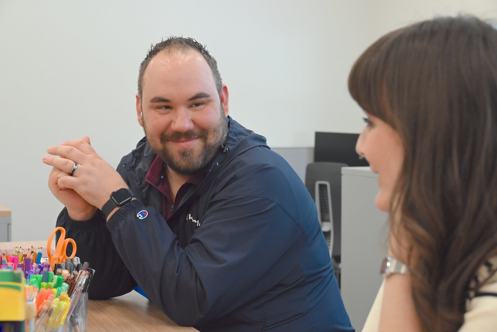 OnPoint staff Colton Braun, left, and Alison Schuyler.