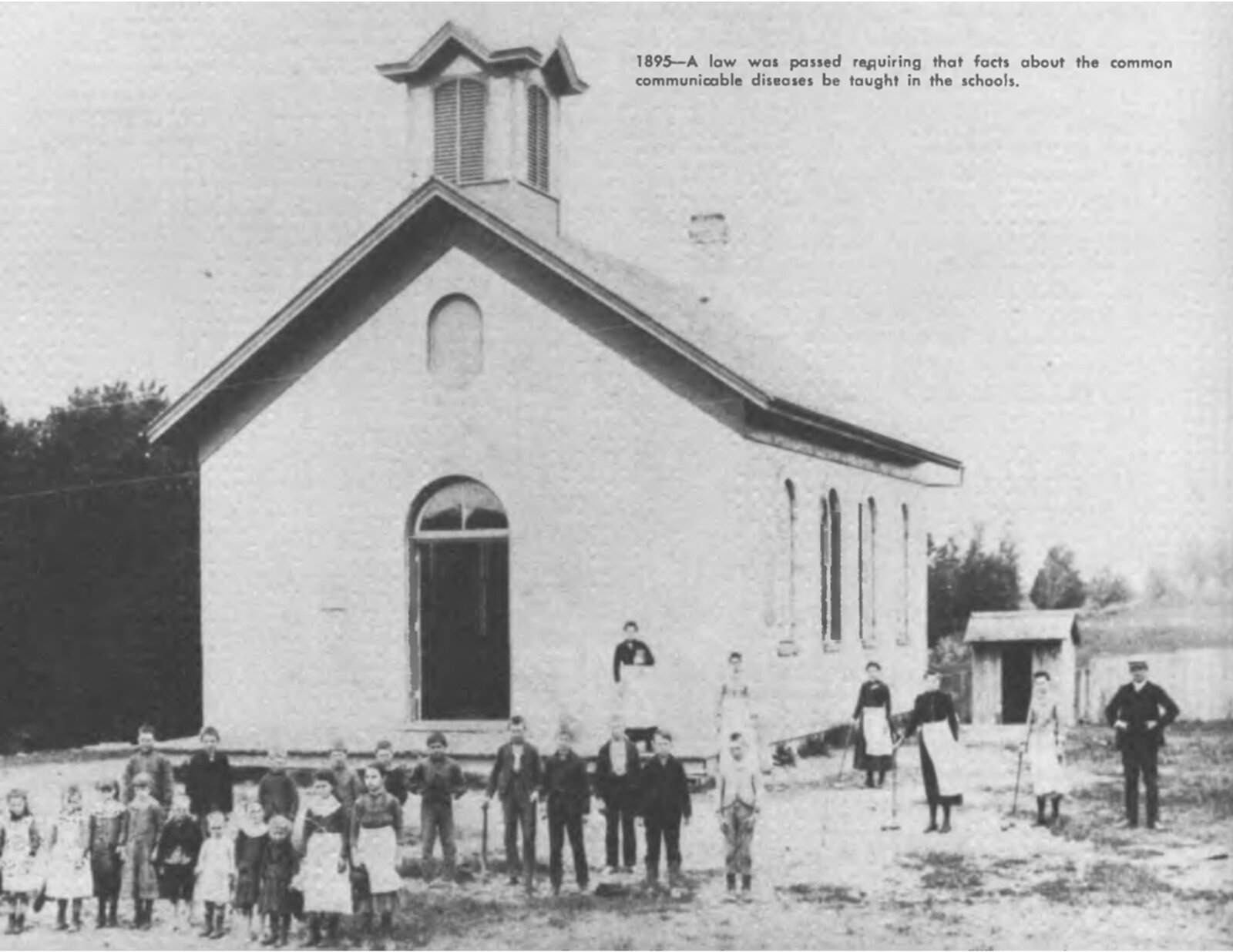 In 1895, Michigan passed a law requiring schools to teach about communicable diseases.