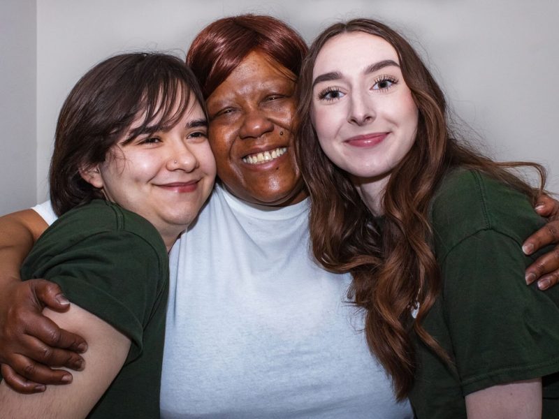 SOCIAL Program volunteers Keen Parra and Brooklynn Wilton with their client, Tammirah, at center.