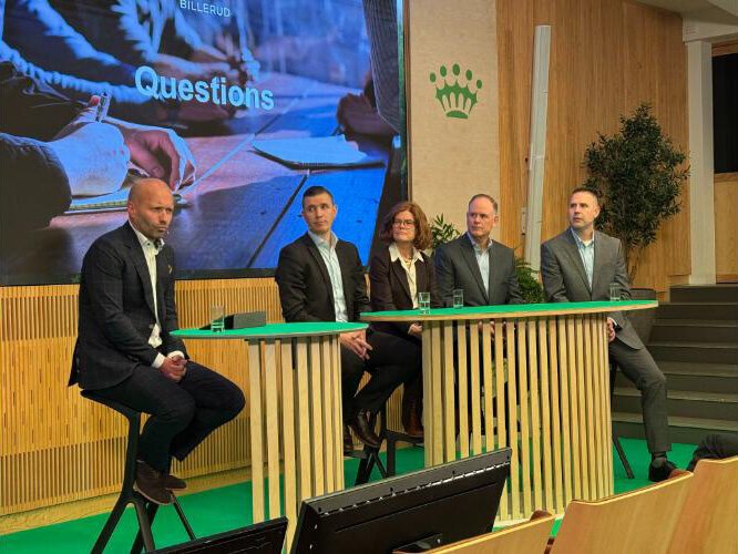 Billerud President and CEO Ivar Vatne and members of the Billerud management team present major upgrades for Upper Peninsula mills during Capital Markets Day in Sweden.
