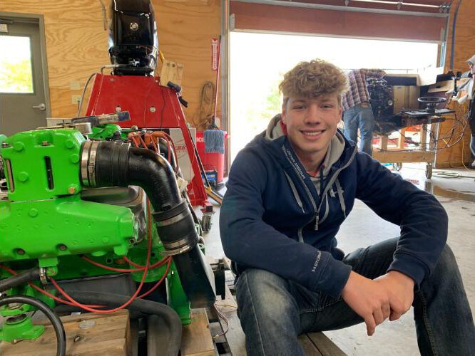 Caleb, a graduate of the Cedarville school, went on to work for Viking Boat Harbor in Cedarville.