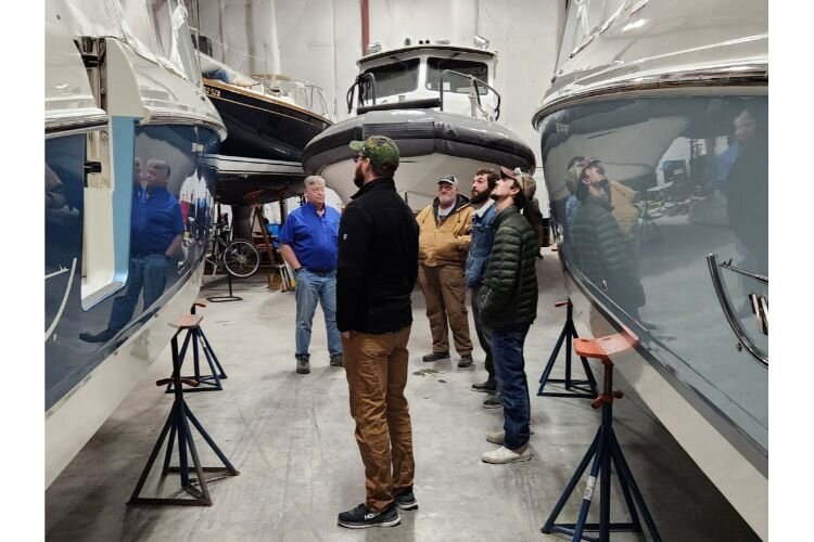 The Irish Boat Shop hosted a group of students from Great Lakes Boat Building School at its downtown Harbor Springs location in early March.