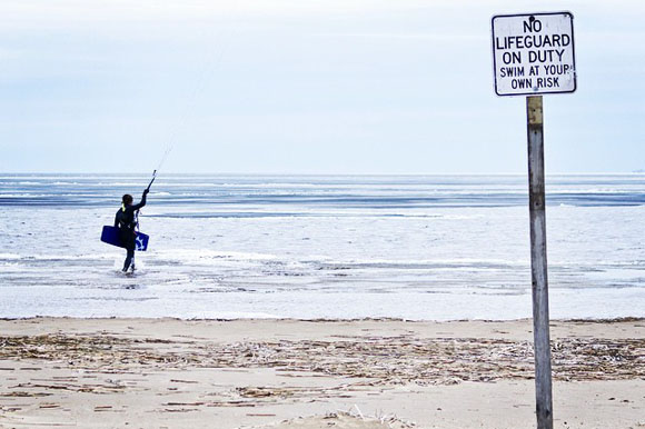 Enjoying the beach in Gladstone.