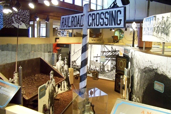 A view of the Michigan Iron Industry Museum's interior.