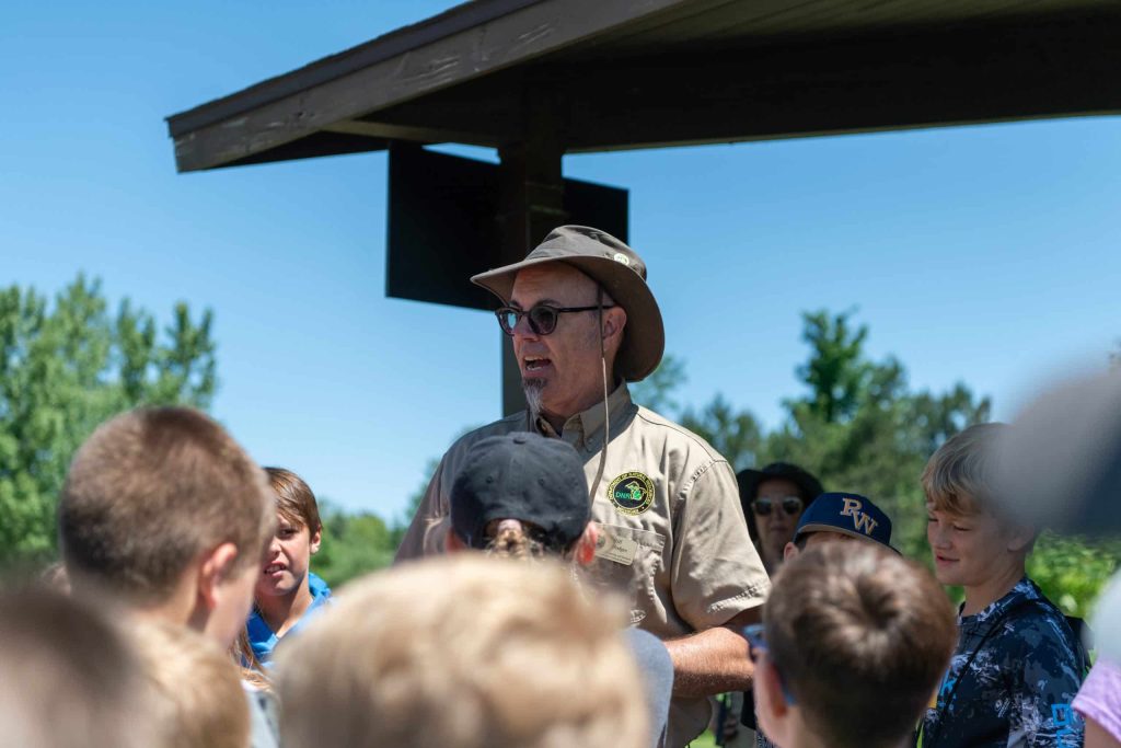 Pewamo-Westphalia 4th graders visit Sleepy Hollow State Park as part of the DNR's Nature Awaits Program, May 30, 2024.